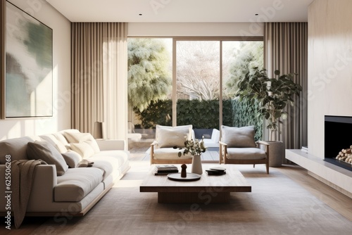 The interior of a modern Australian home features a living room adorned with a coffee table and a touch of contemporary Scandinavian decoration.