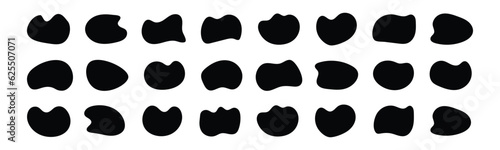 Blotch shapes. Blob shape set. Abstract forms for liquid black blotch shapes. Organic amoeba blob shape in modern style