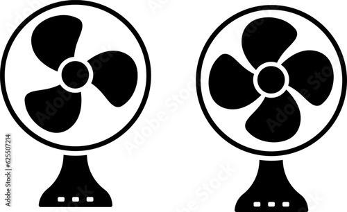 Air fan vector icon set. Fan ventilator propeller symbol