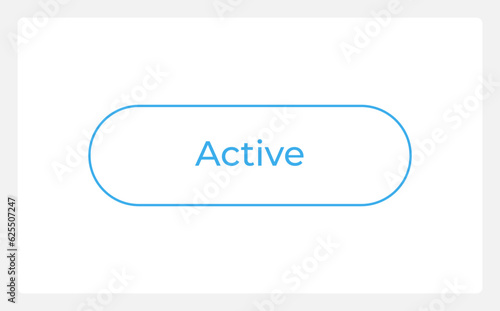 Active button state UI element template. Editable isolated vector dashboard component. Flat user interface. Visual data presentation. Web design widget for mobile application with light theme