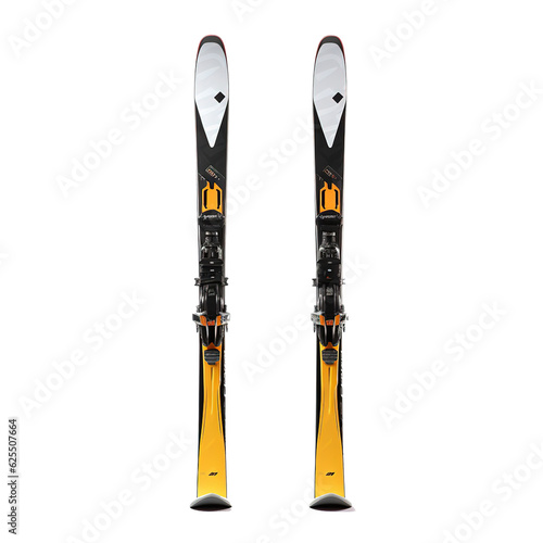 A pair of downhill skis