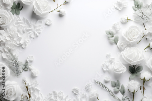 spring background wedding beautiful floral natural blossom nature white flower celebration. Generative AI.