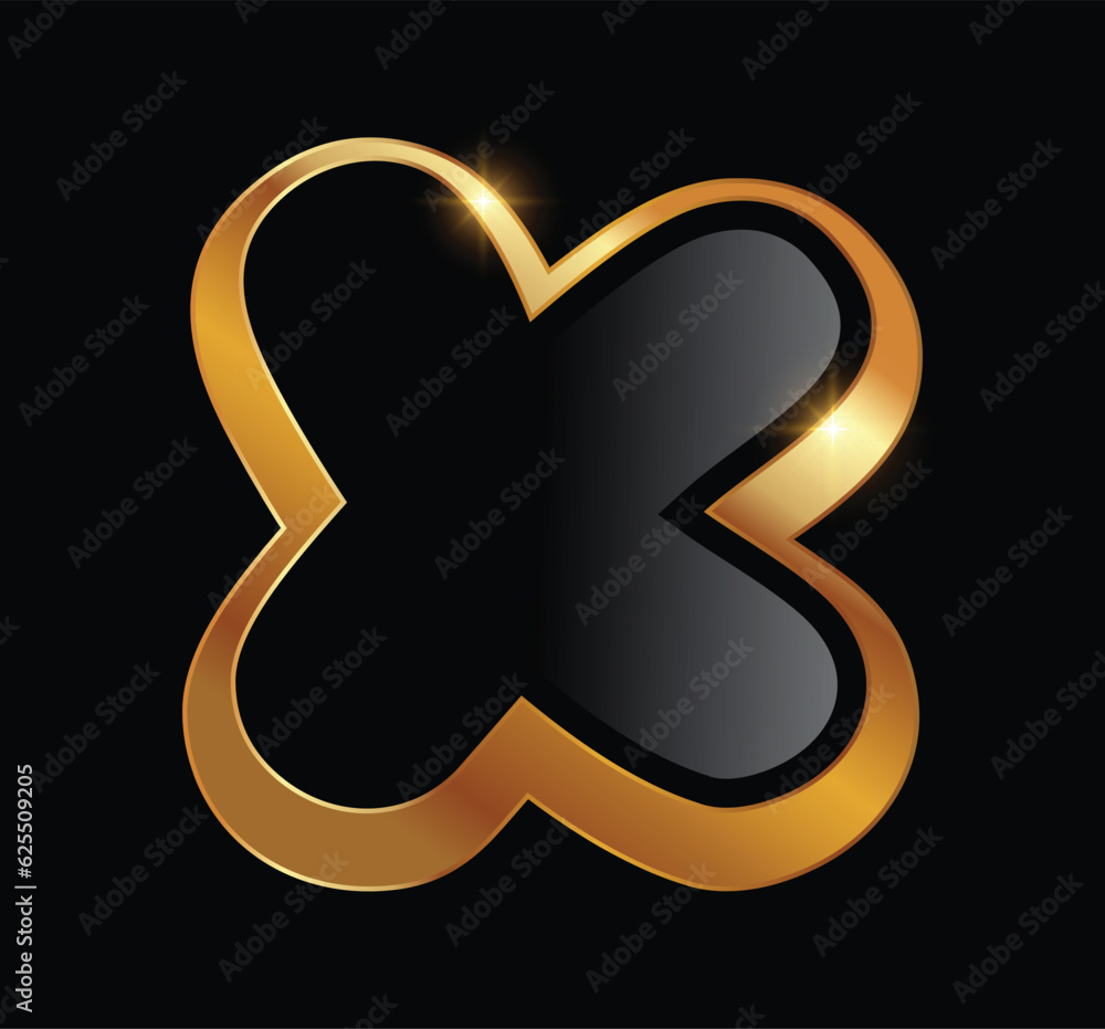 A Vector Illustration of Golden Letter X Monogram Logo Vector Illustration in black background with gold shine effect A Vector Illustration of Golden Letter X Monogram Logo Vector Illustration in black background with gold shine effect