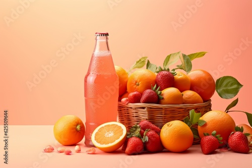 Mandarin beverage bottle drink. Generate Ai