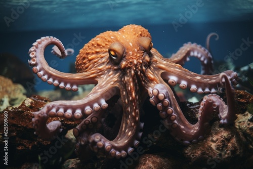 Octopus animal underwater. Generate Ai