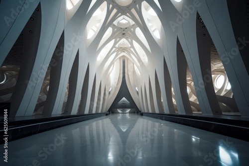 Modern mosque inside. Generate Ai