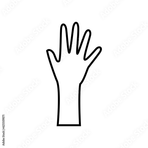 Raised hands icon vector. Hands up illustration sign. palm symbol or logo.