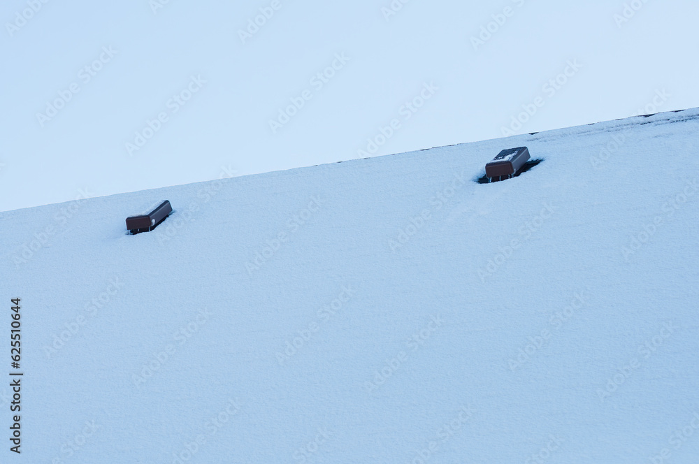 Roof vents to vent air outside. Passage nodes through the coating. The