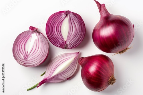 Red sliced onion. Generate Ai