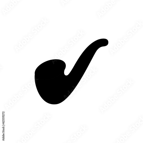  Smoking Pipe with Chamber, Thin Hollow Stem and Mouthpiece vector illustration on white background