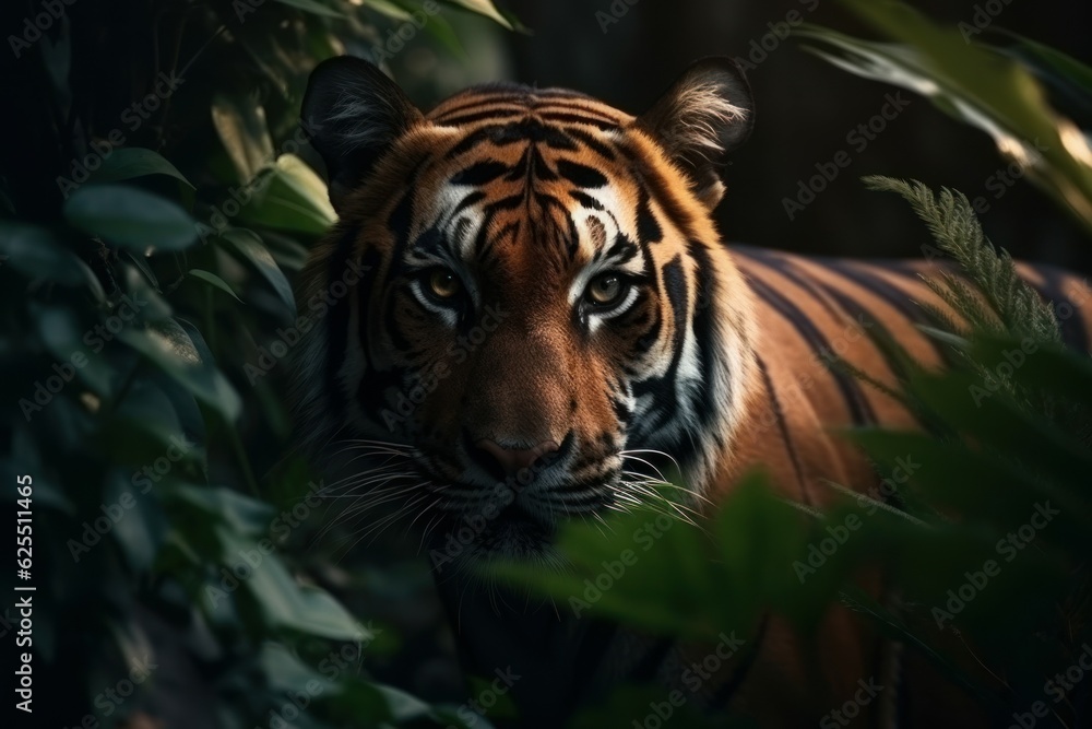 Tiger head jungle. Generate Ai
