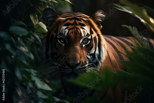Tiger head jungle. Generate Ai