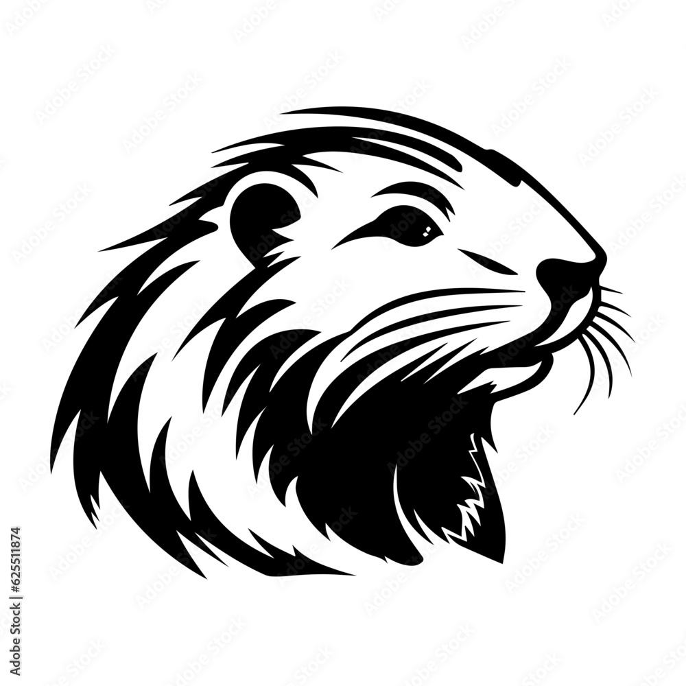 Beaver - hand-drawn vector illustration, isolated on white Beaver - hand-drawn vector illustration, isolated on white