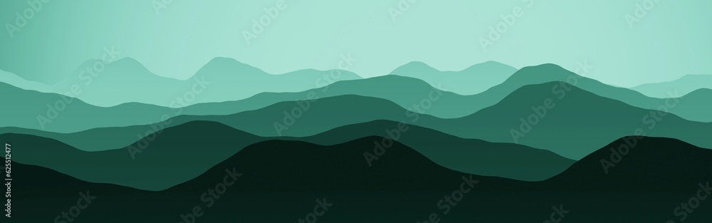 beautiful panoramic picture of mountains in haze digital graphics background texture illustration