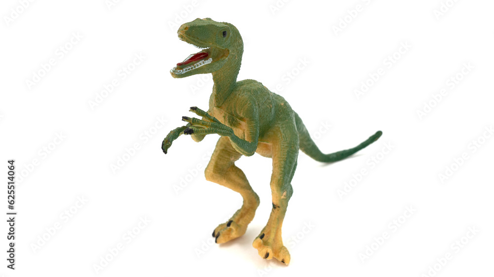 Plastic dinosaur toy isolated on white background Plastic dinosaur toy isolated on white background