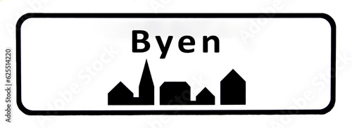Obraz na plátně City sign of Byen - Byen Byskilt