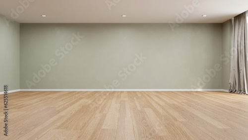 Fototapeta Naklejka Na Ścianę i Meble -  3d rendering of empty room with wooden floor and concrete wall.