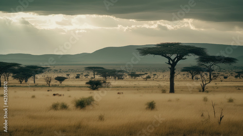 African savanna, yellow grass