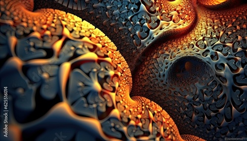 Organic fractal patterns abstract 3D render wallpapper and background
