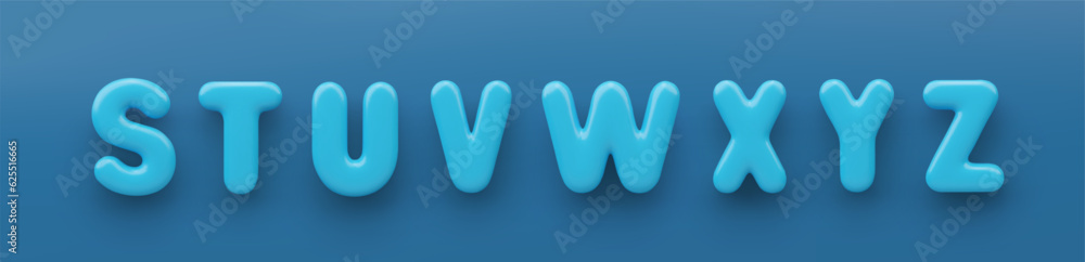 3D Pink uppercase letters S, T, U, V, W, X, Y and Z with a glossy surface on a pink background. 3D Pink uppercase letters S, T, U, V, W, X, Y and Z with a glossy surface on a pink background.