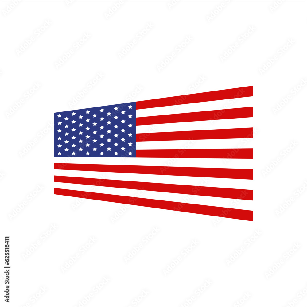 American flag, Patriotic symbol of the USA, Vector illustration of isolates.