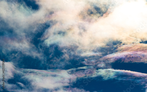 Fototapeta Naklejka Na Ścianę i Meble -  View of pearl polar stratospheric clouds in the sky