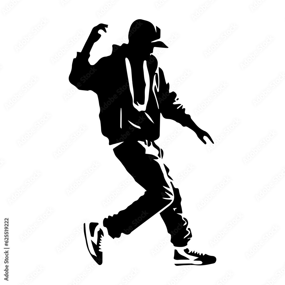 Fototapeta premium Hip hop dancer silhouette illustration