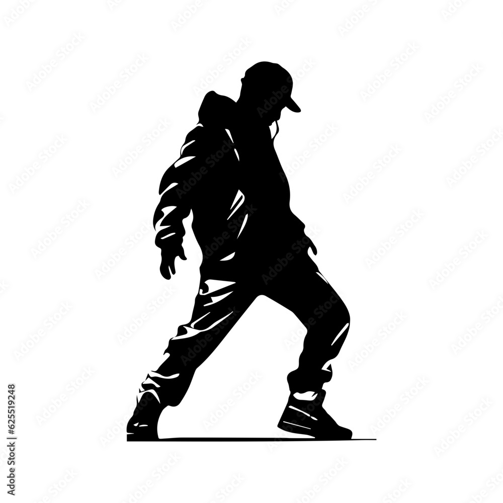 Fototapeta premium Hip hop dancer silhouette illustration