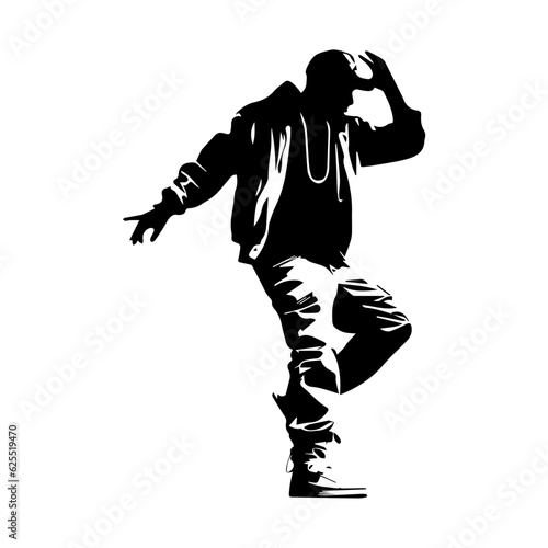 Hip-hop dancer silhouette illustration
