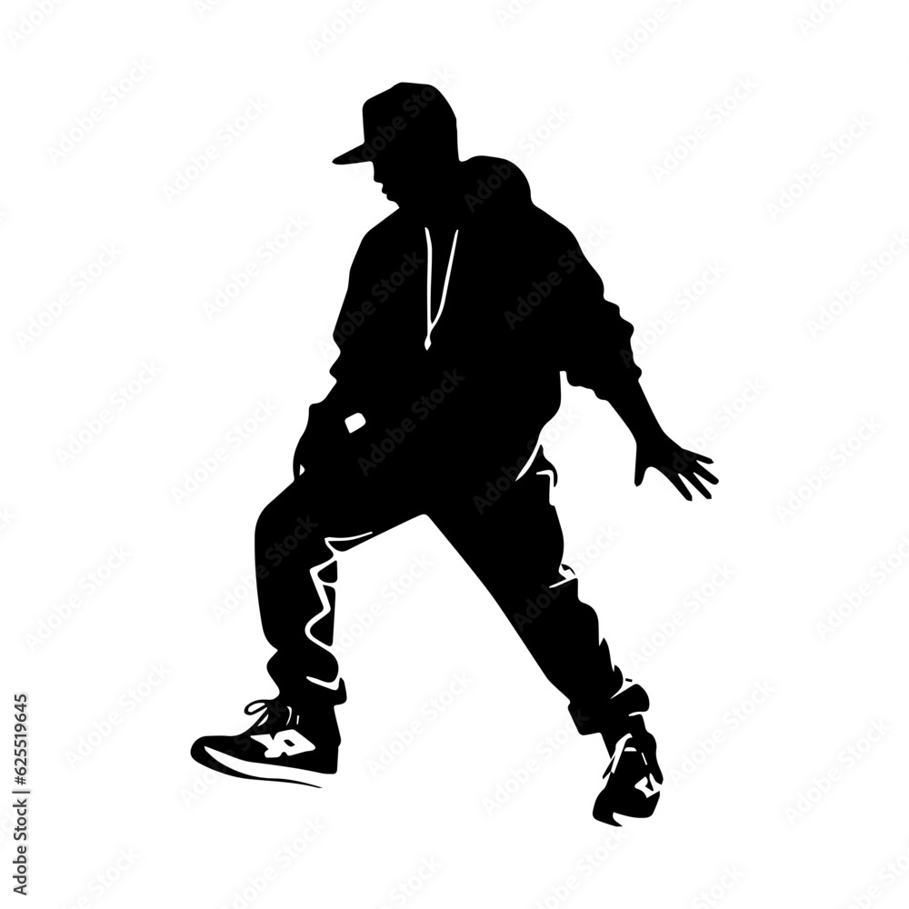 Hip hop dancer silhouette illustration