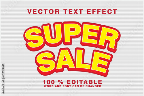100% text effect.super sale editable text style effect illustrator. 