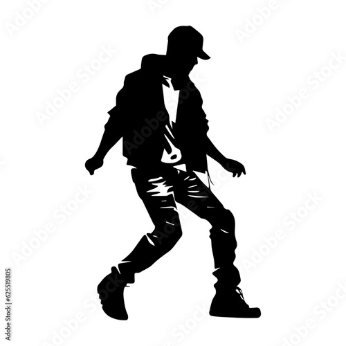 Hip hop dancer silhouette illustration