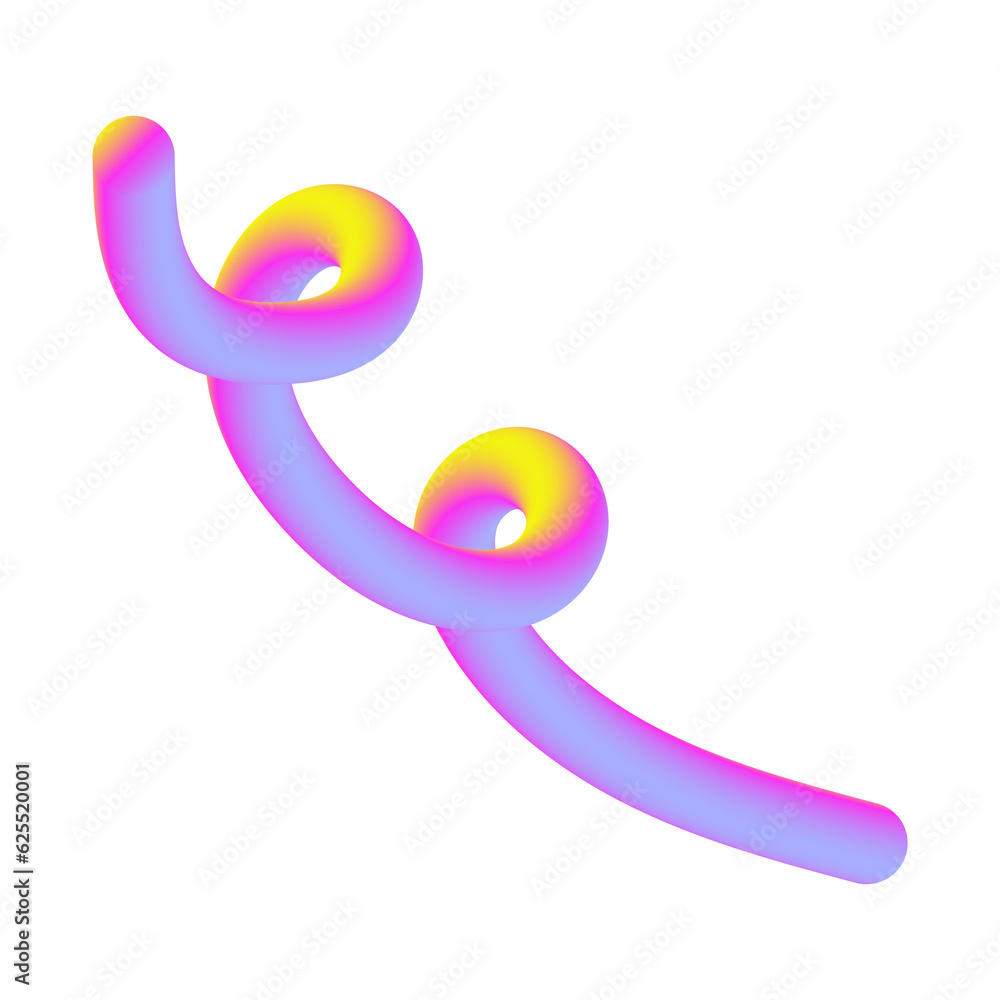 Yellow Pink Gradient Abstract Shape. Scribble Element. Cut Out. 3D Render. Candy Texture. Yellow Pink Gradient Abstract Shape. Scribble Element. Cut Out. 3D Render. Candy Texture.