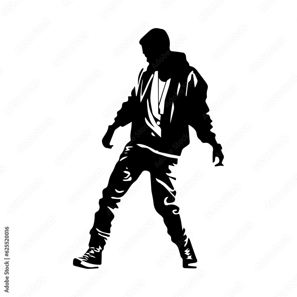 Hip hop dancer silhouette illustration Hip hop dancer silhouette illustration