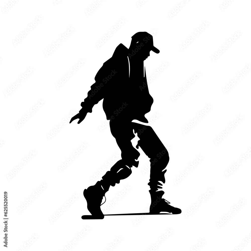 Obraz premium Hip-hop dancer silhouette illustration