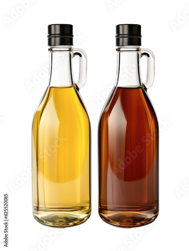 bottles of oil And vinegar  isolated on transparent background photo