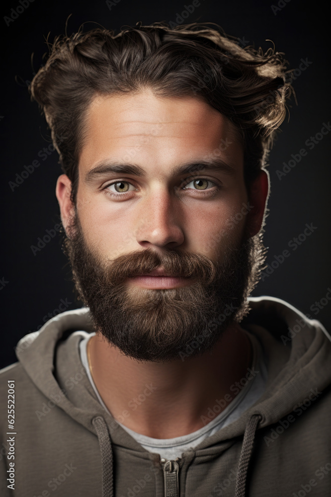 Portrait of young man with beard