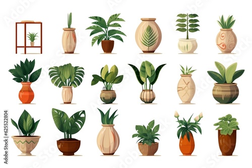 A collection of different styles of retro and vintage vases, Generative Ai © rzrstudio