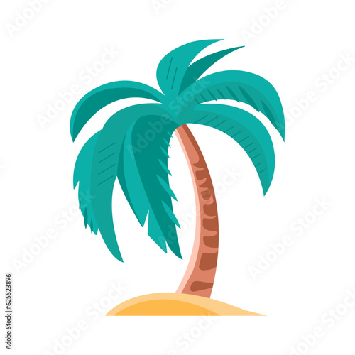 Vector Isolated Illustration of Palm Tree. Works Well on Posters  Cards and Invitations or as a T-Shirt Print.