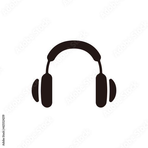 Headphone icon.Flat silhouette version.