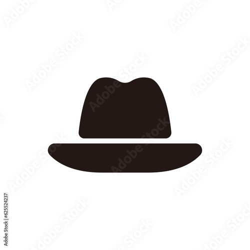 Pork pie hat icon.Flat silhouette version.