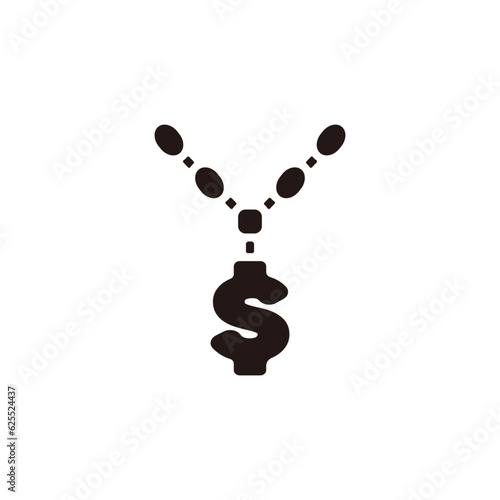Bling bling icon.Flat silhouette version.