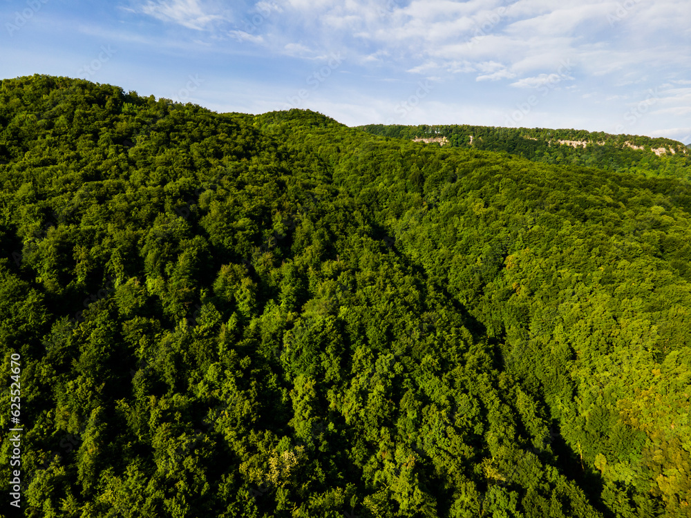 Spring landscape in La Vall D En Bas, La Garrotxa, Girona, Spain.