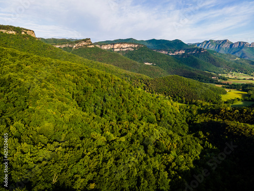 Spring landscape in La Vall D En Bas, La Garrotxa, Girona, Spain. photo