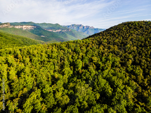 Spring landscape in La Vall D En Bas, La Garrotxa, Girona, Spain. photo