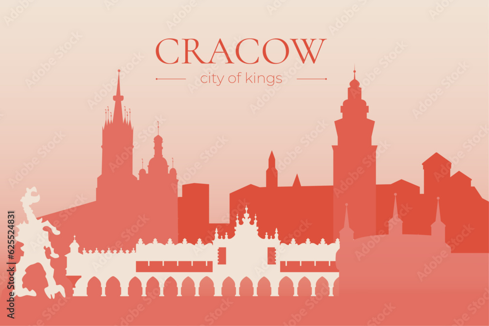 Cracow Cityscape Silhouette, Skyline Wallpaper