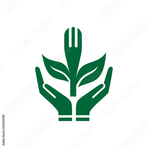 Tree plantation, plant care , planting education logo and vector icon design black and white, green icon.