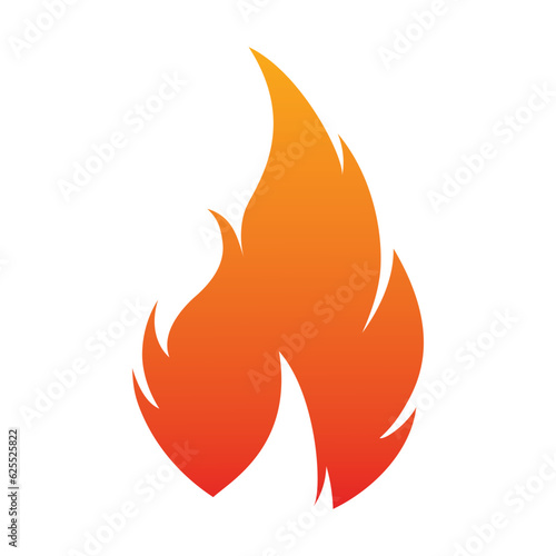 Fire, flame. Fire icon. Red flame icon on white background. Flat fire. Modern art isolated graphic. Fire sign. Vector Illustration