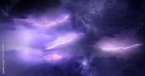 Lightning summer storm - Sky with lightning bolt