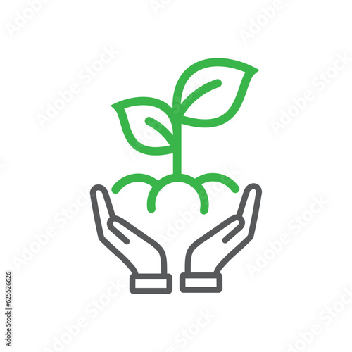 hand holding green plant